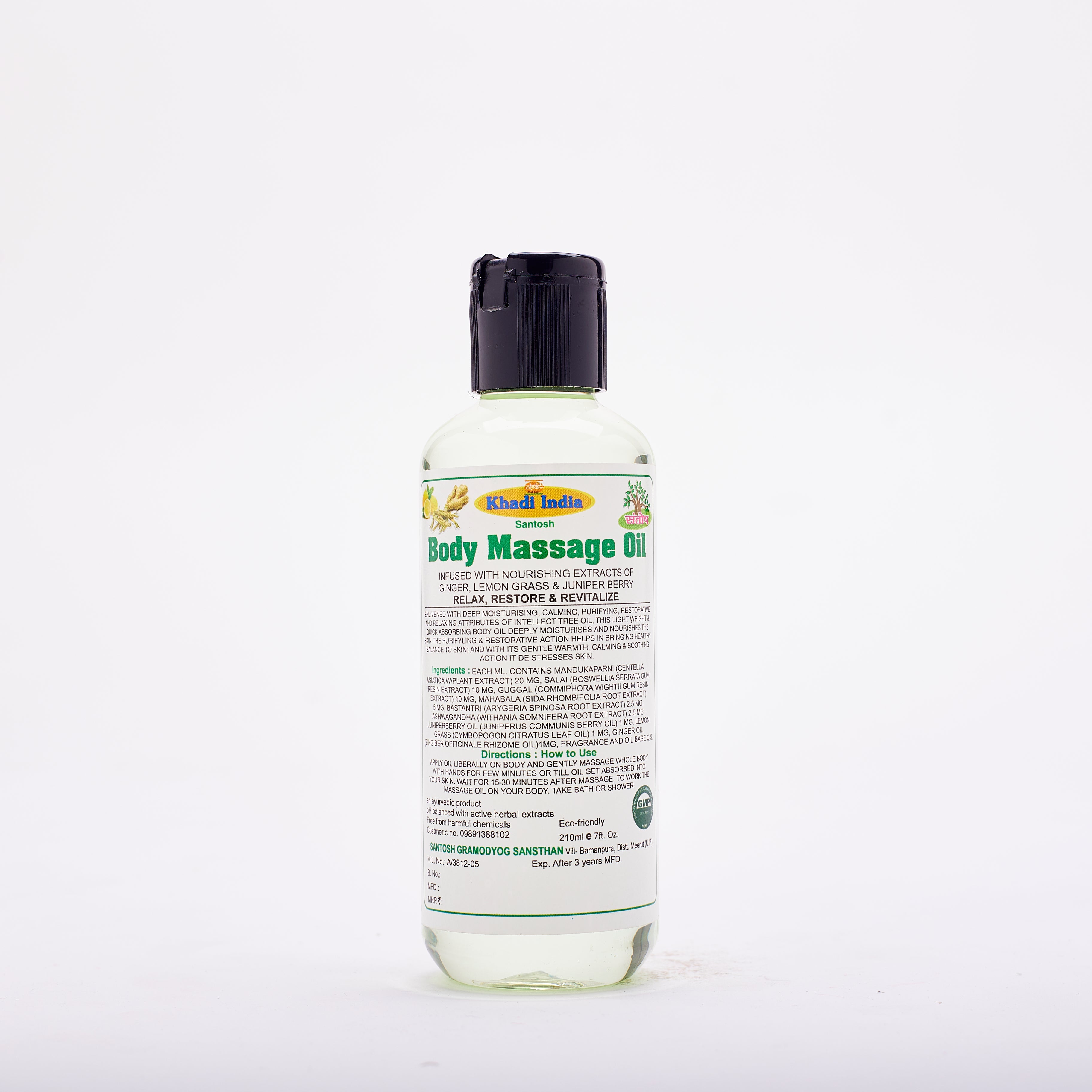 Ayurvedic Body Massage Oil (With Ginger, Lemon Grass, Juniper Berry)