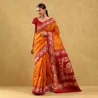 खादी प्रिंटेड साड़ी (पूरी साड़ी पर) बाटिक फैंसी डिज़ाइन