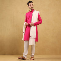 खादी सेमी-पश्मीना शॉल (कढ़ाई वाली)