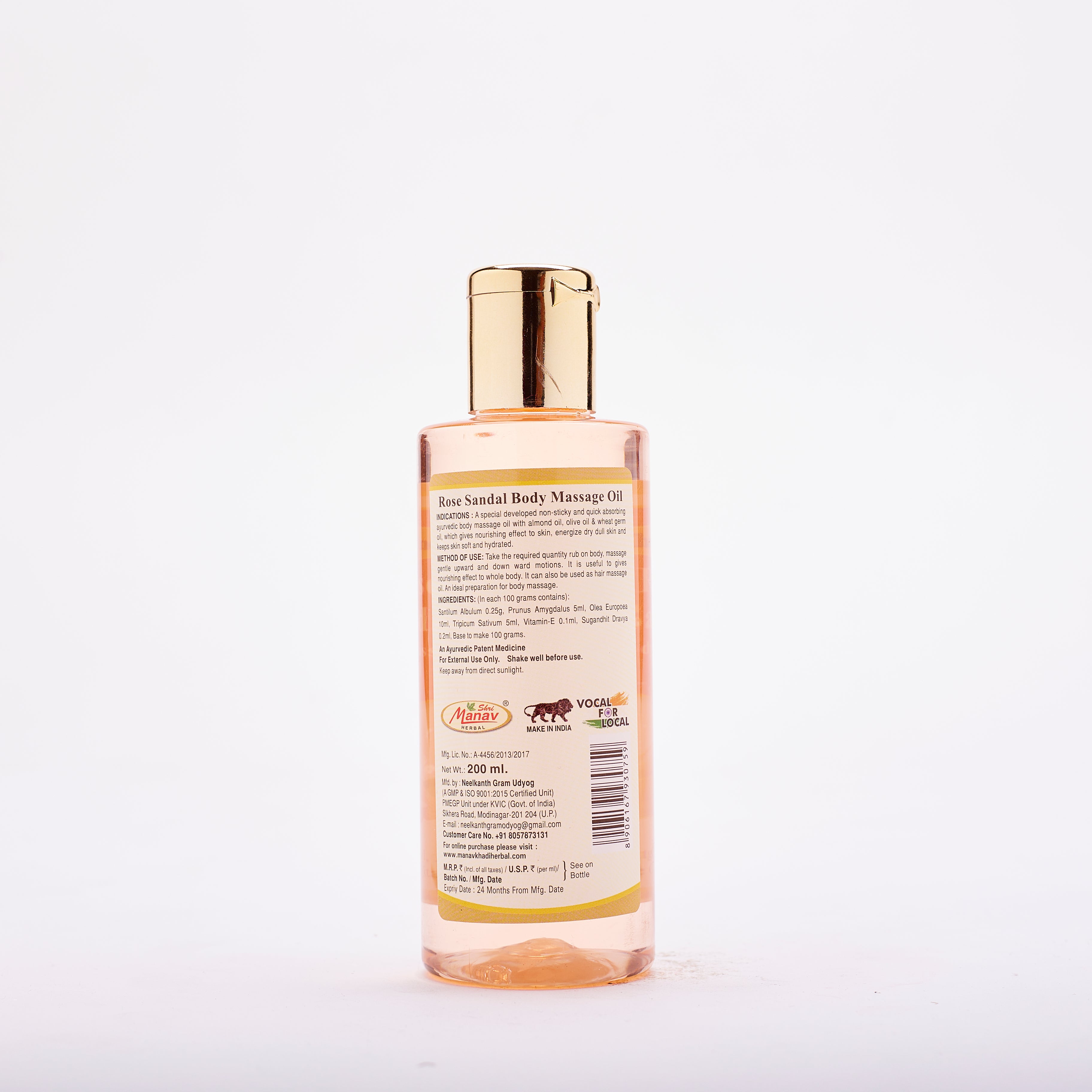 Ayurvedic Rose Sandal Body Massage Oil