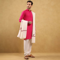 खादी सेमी-पश्मीना शॉल (कढ़ाई वाली)