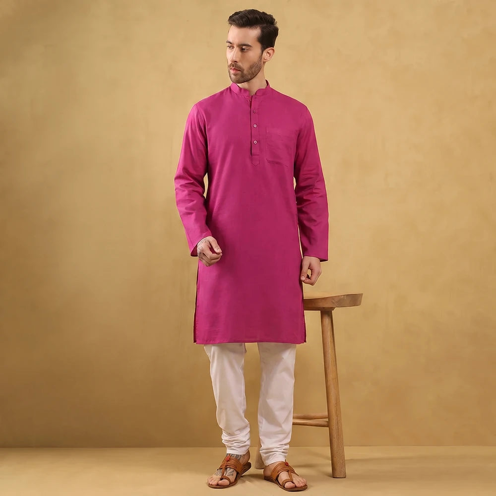 Khadi Men's Cotton Long Kurta