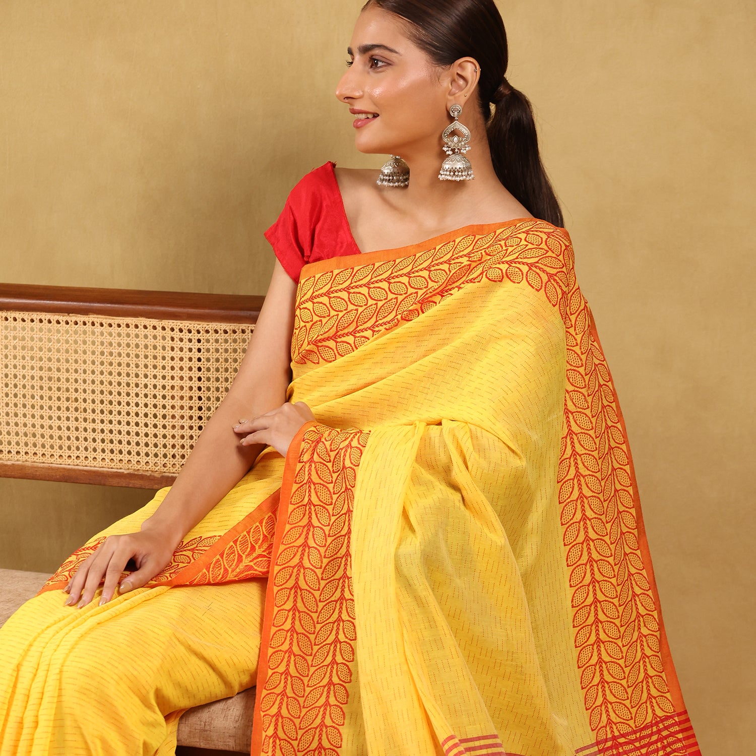 Khadi Fine Muslin Saree Weaving Design