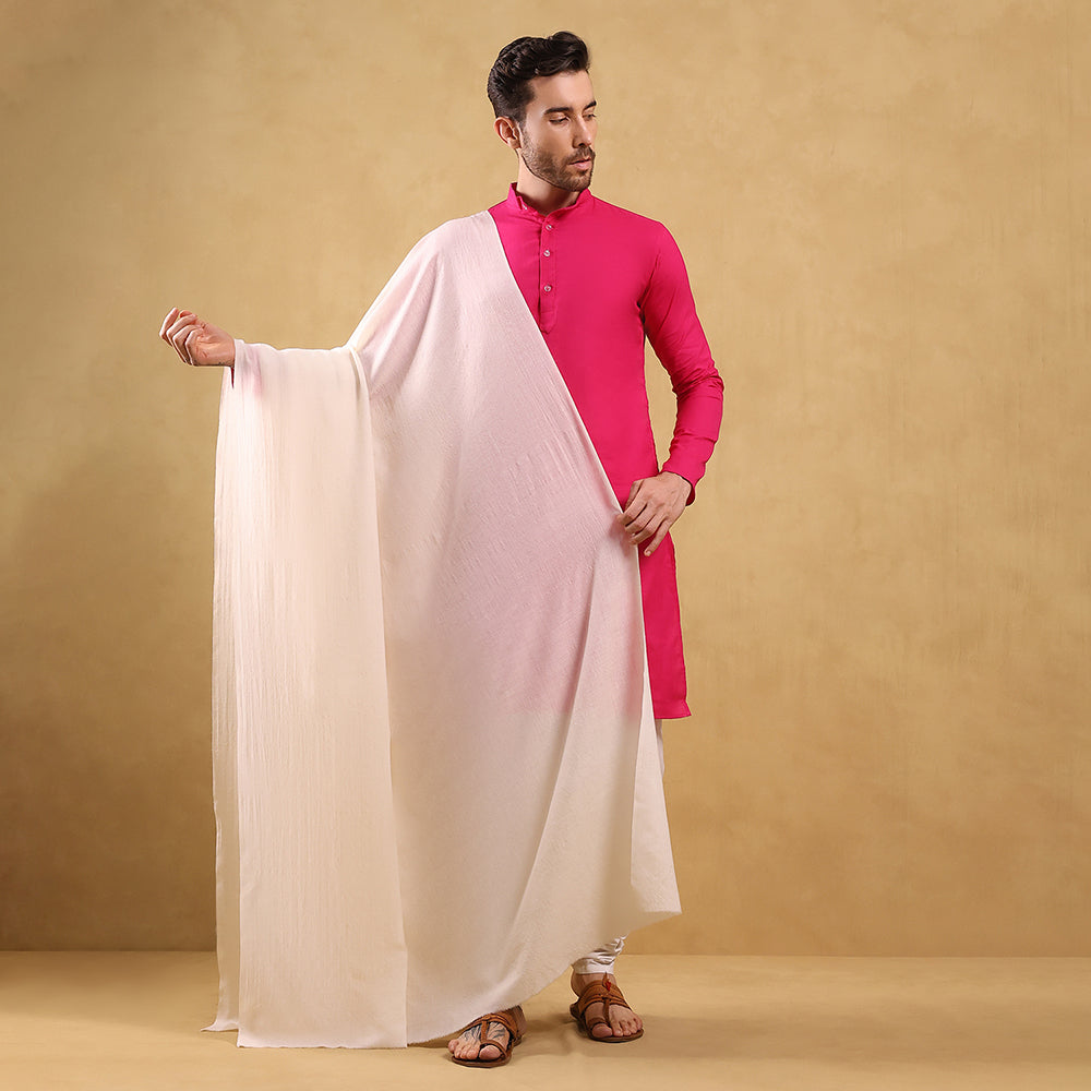 खादी सेमी-पश्मीना शॉल (कढ़ाई वाली)