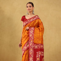 खादी प्रिंटेड साड़ी (पूरी साड़ी पर) बाटिक फैंसी डिज़ाइन