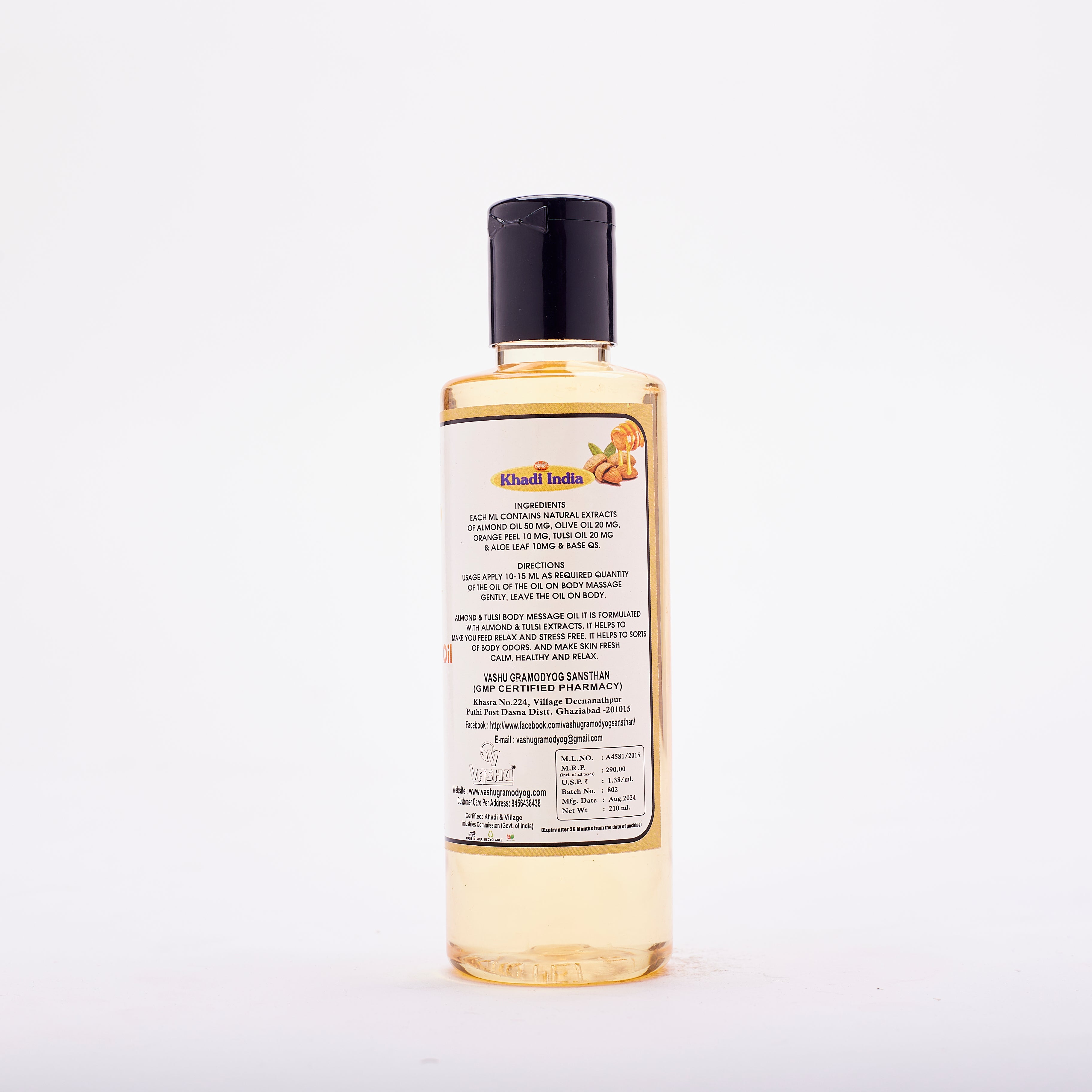 Ayurvedic Almond Tulsi Body Massage Oil