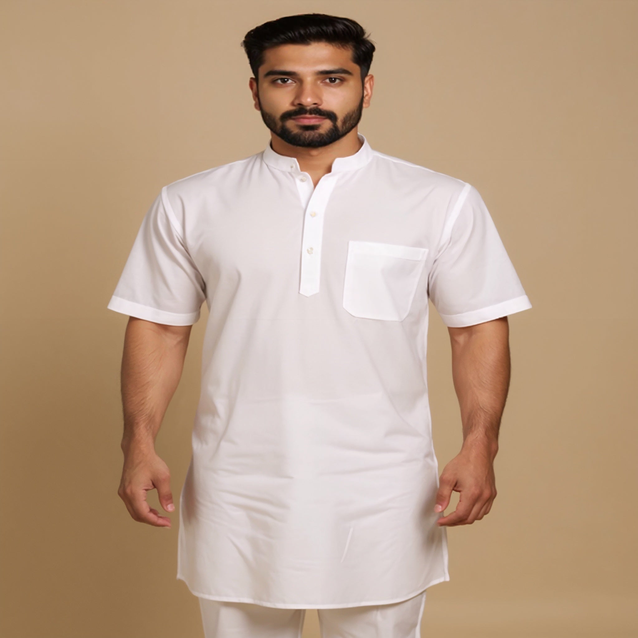 Khadi Cotton Kurta (Half Sleeves)