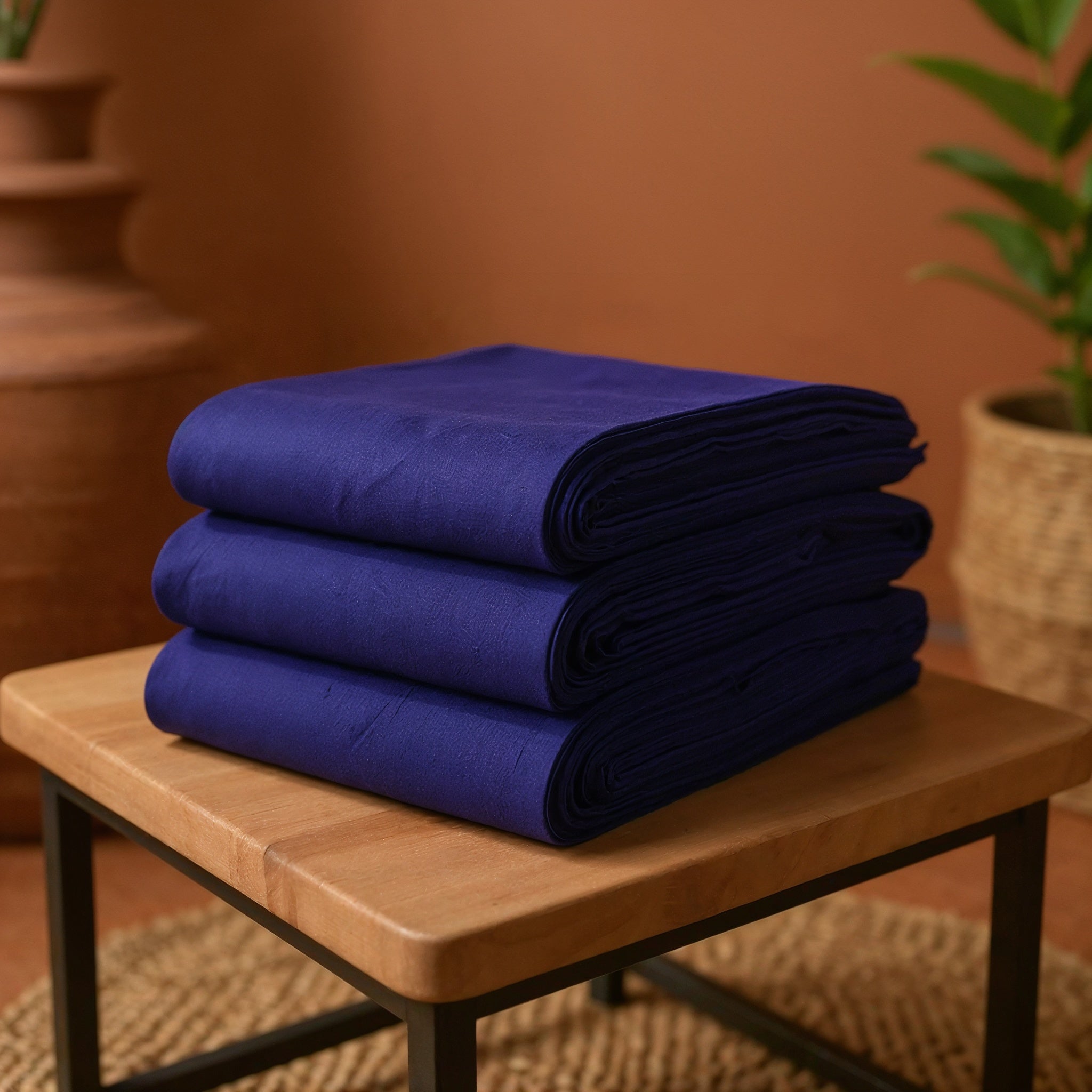 Khadi Cotton Fabric (Indigo)